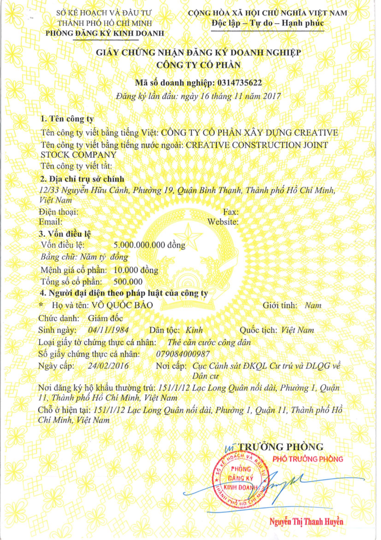 Giấy phép đăng ký kinh doanh